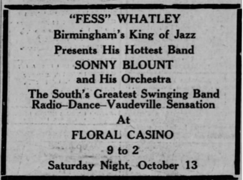 Whatley presents Sonny Blount, Kingsport Times 12 Oct 1934